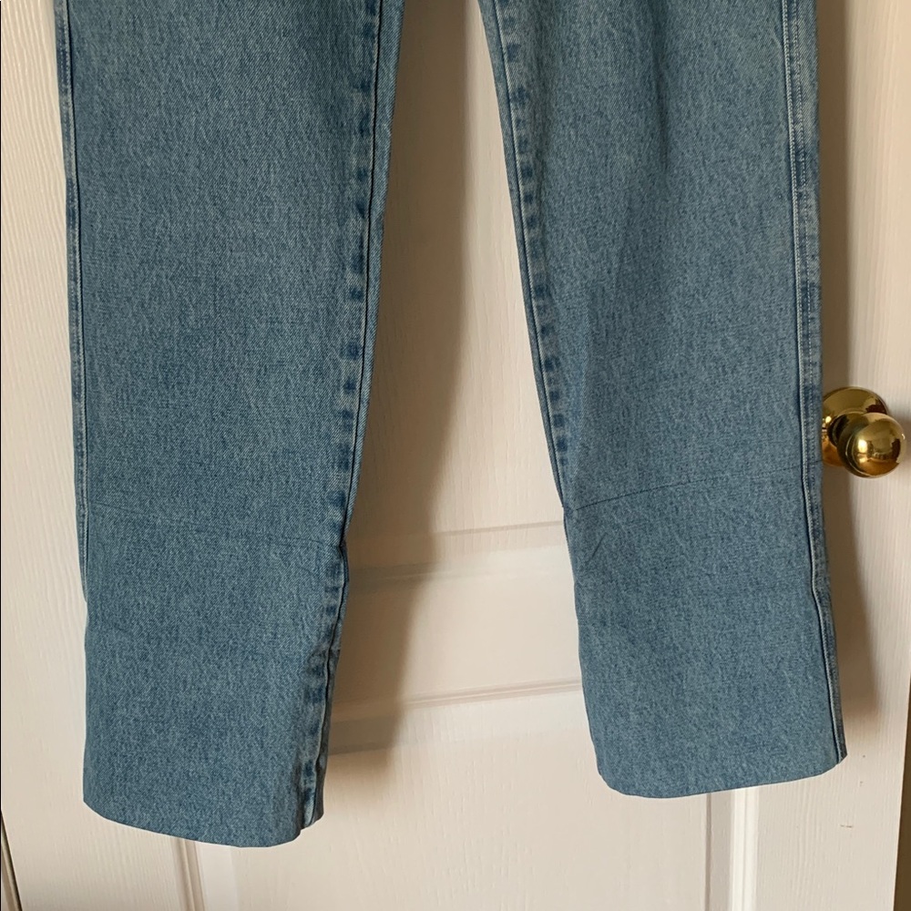 LOEWE Blue Denim Women’s Jeans with Embroidered Cuffs - Picture 7 of 16